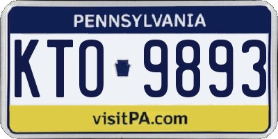 PA license plate KTO9893