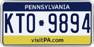 PA license plate KTO9894