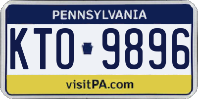 PA license plate KTO9896