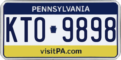 PA license plate KTO9898