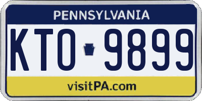 PA license plate KTO9899