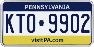 PA license plate KTO9902