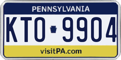 PA license plate KTO9904