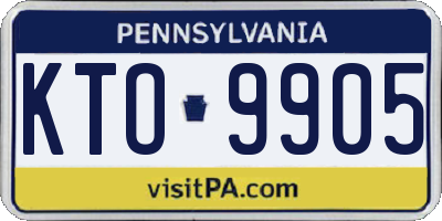 PA license plate KTO9905