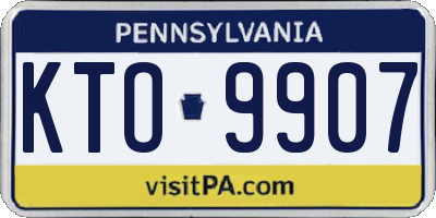 PA license plate KTO9907