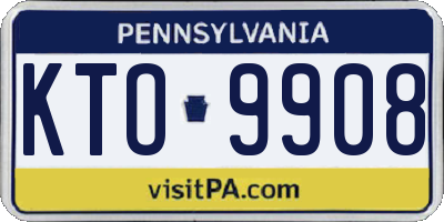 PA license plate KTO9908
