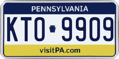 PA license plate KTO9909