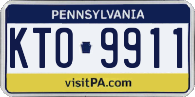 PA license plate KTO9911