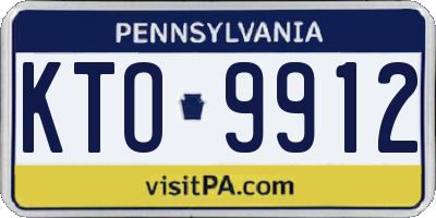 PA license plate KTO9912