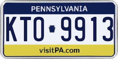 PA license plate KTO9913