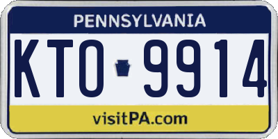 PA license plate KTO9914