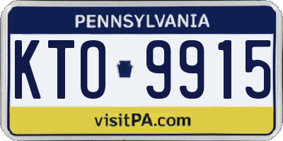 PA license plate KTO9915