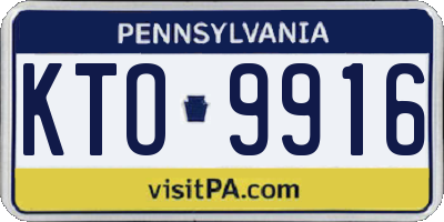 PA license plate KTO9916