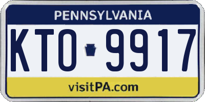 PA license plate KTO9917
