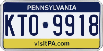 PA license plate KTO9918