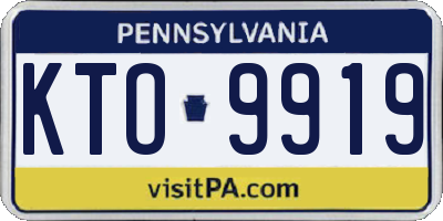 PA license plate KTO9919