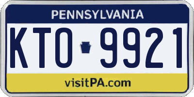PA license plate KTO9921