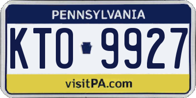PA license plate KTO9927