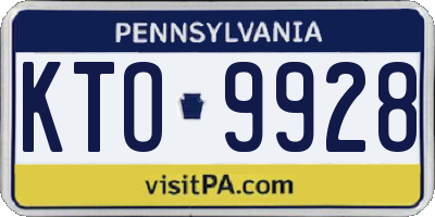 PA license plate KTO9928