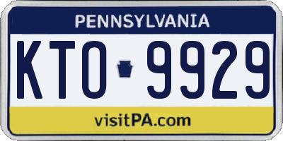 PA license plate KTO9929