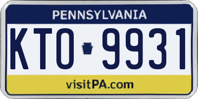 PA license plate KTO9931