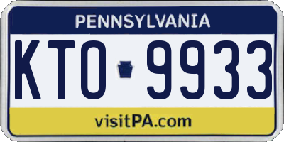 PA license plate KTO9933