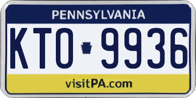 PA license plate KTO9936