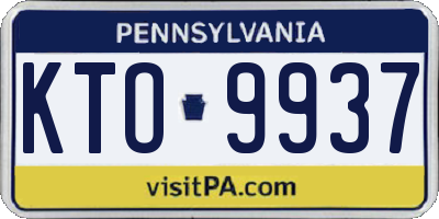 PA license plate KTO9937