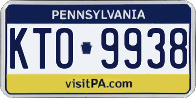 PA license plate KTO9938