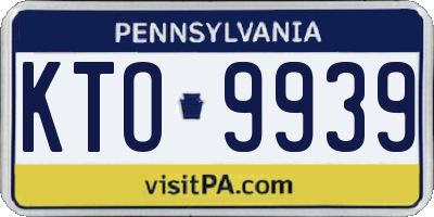 PA license plate KTO9939