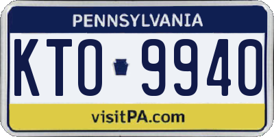 PA license plate KTO9940