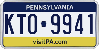 PA license plate KTO9941