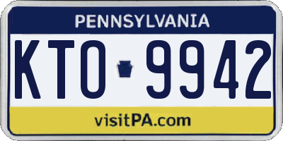 PA license plate KTO9942