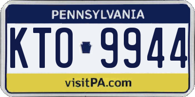 PA license plate KTO9944