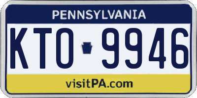 PA license plate KTO9946