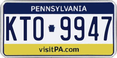PA license plate KTO9947