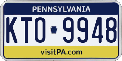 PA license plate KTO9948