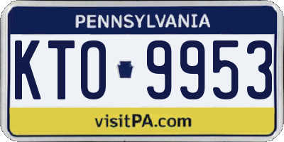 PA license plate KTO9953
