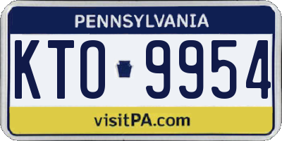 PA license plate KTO9954