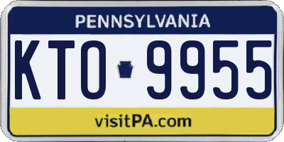PA license plate KTO9955