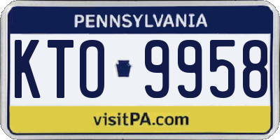 PA license plate KTO9958