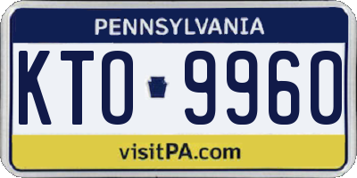 PA license plate KTO9960