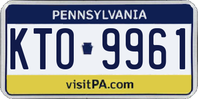PA license plate KTO9961