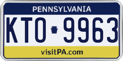 PA license plate KTO9963