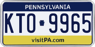 PA license plate KTO9965