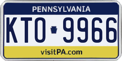PA license plate KTO9966