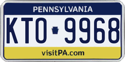 PA license plate KTO9968