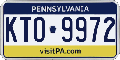 PA license plate KTO9972