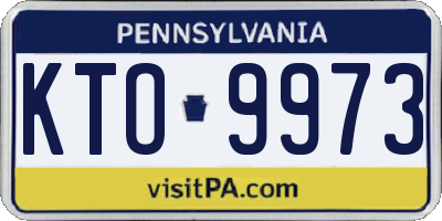 PA license plate KTO9973
