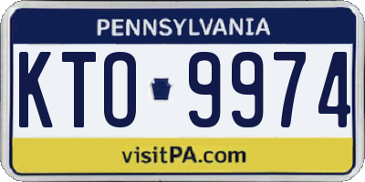 PA license plate KTO9974